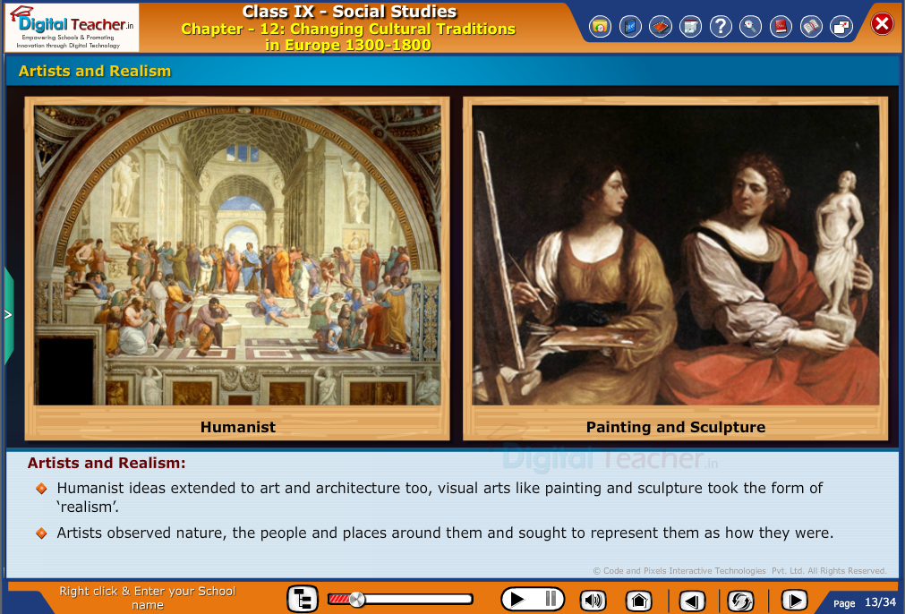 Smart class - social studies on changing cultural traditions in europe in the form of artists and realism