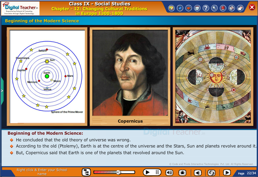 Smart class - social studies on changing cultural traditions and beginning of the modern science