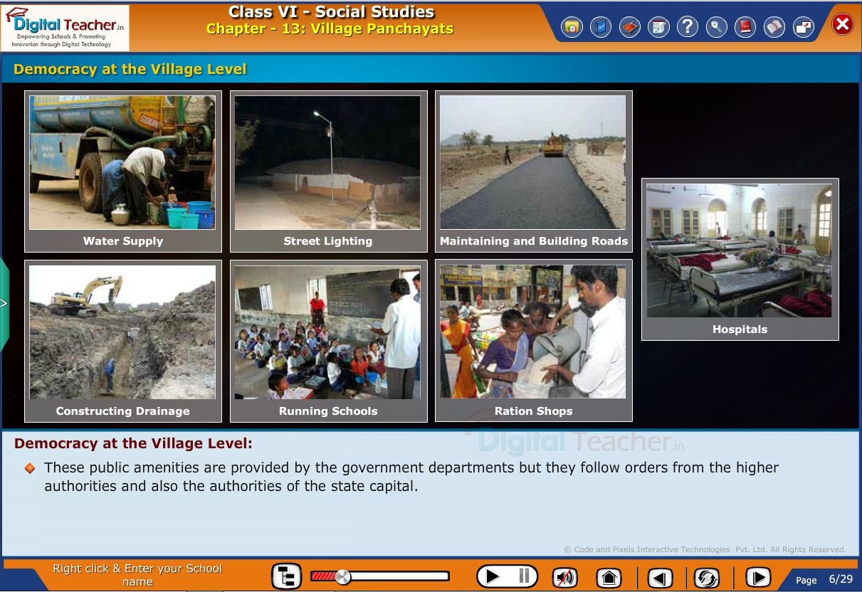 Smart class - social infographic on village panchayats and democracy at the village level