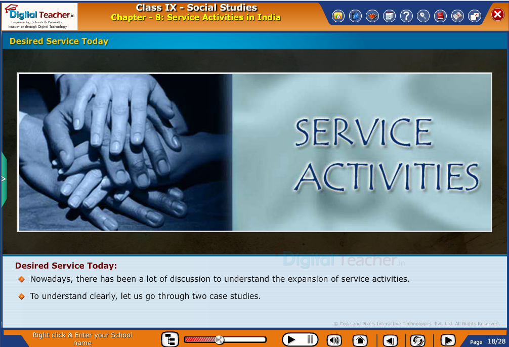 Smart class - social studies to understand expansion of desired service activities