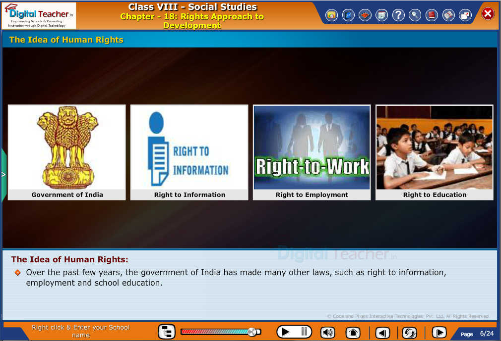 Smart class - social studies on different laws and idea of human rights