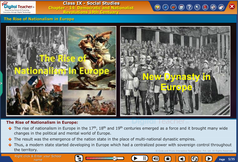 Smart class - social studies about the rise of nationalism in the Europe and new dynasty